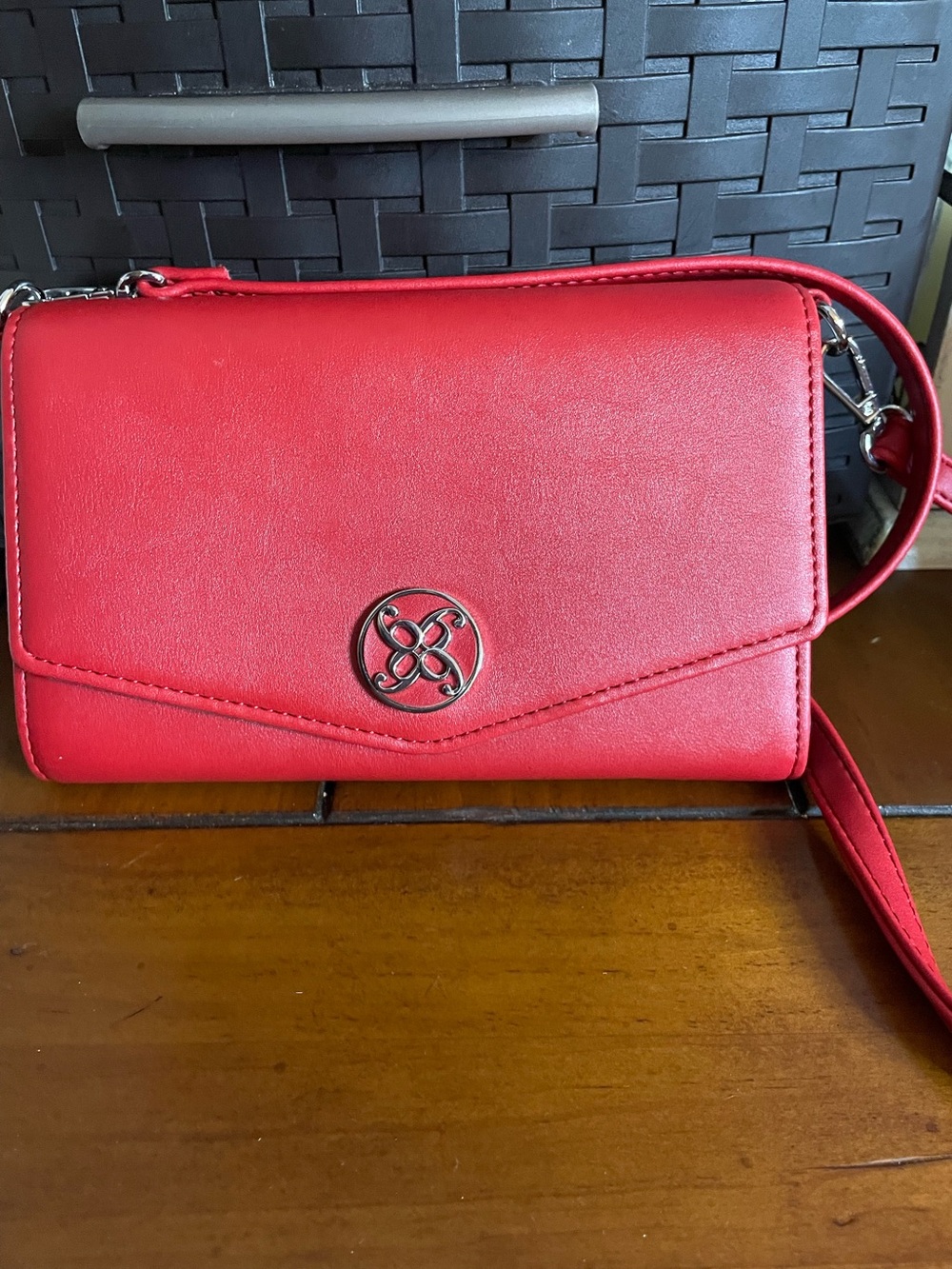 Vintage Red Crossbody Nine West Bag with Logo Accent - Women